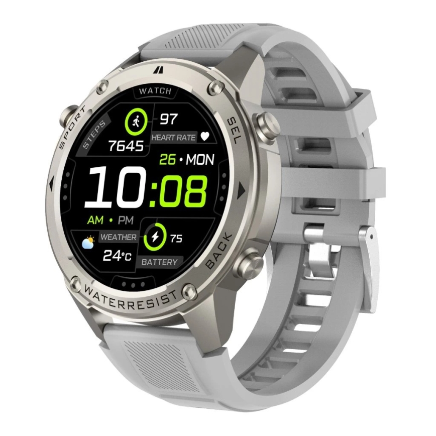 Aligator AW12SR - Smartwatch Watch GPS 500 mAh IP69K silber