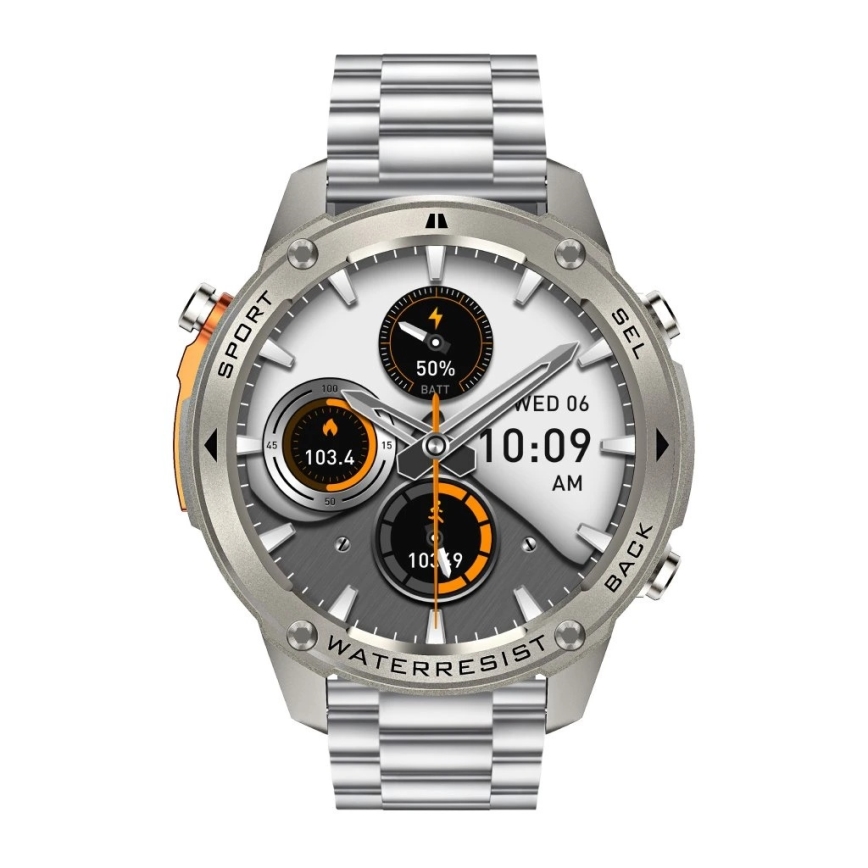 Aligator AW12SR - Smartwatch Watch GPS 500 mAh IP69K silber
