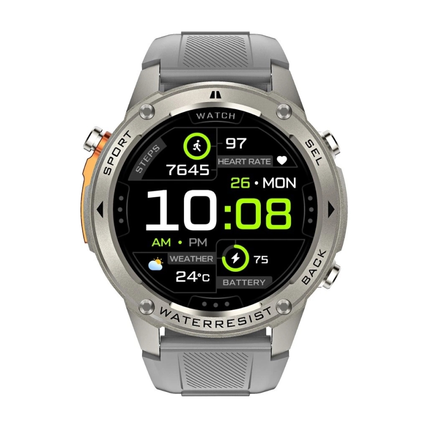 Aligator AW12SR - Smartwatch Watch GPS 500 mAh IP69K silber