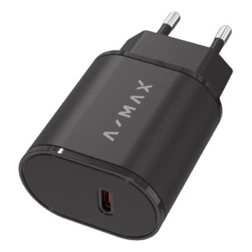 Aligator AX0002V - A-MAX Power Delivery 20W USB-C Schnellladeadapter, schwarz