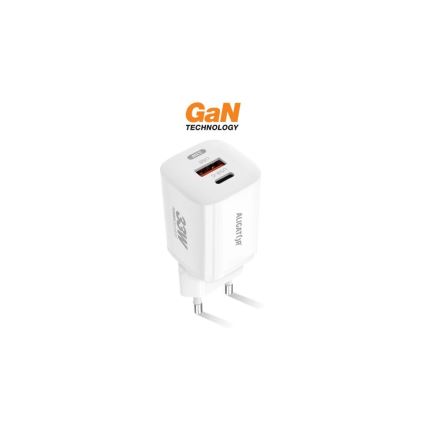 Aligator CHPD0020 - Schnellladeadapter GaN Power Delivery 33W USB-A + USB-C weiß