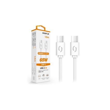 Aligator DATKP49 - USB-Kabel USB-C / USB-C 65 W Power Delivery 1,5 m weiß
