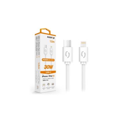 Aligator DATKP51 - USB-Kabel USB-C / Lightning 30 W Power Delivery 1,5 m weiß