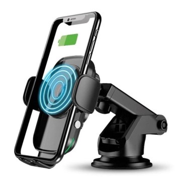 Aligator HAK2 - Selbstschließende Autohalterung für Smartphones mit kabelloser Qi-Ladefunktion 15 W, schwarz