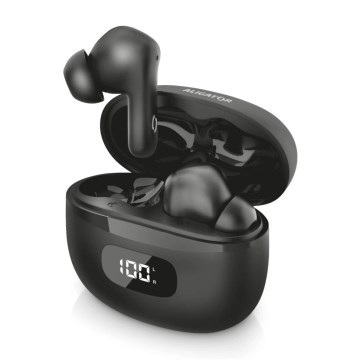 Aligator TWS08BK - Kabellose In-Ear-Kopfhörer mit ANC, 200 mAh + 2x 30 mAh, IP40, schwarz