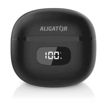 Aligator TWS08BK - Kabellose In-Ear-Kopfhörer mit ANC, 200 mAh + 2x 30 mAh, IP40, schwarz