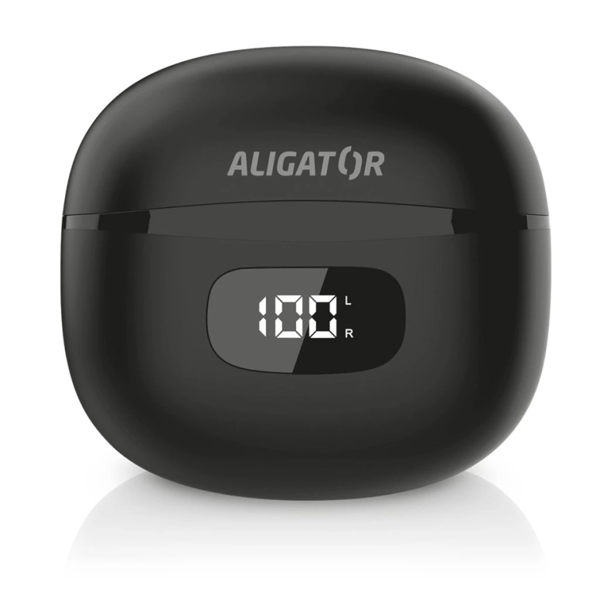 Aligator TWS08BK - Kabellose In-Ear-Kopfhörer mit ANC, 200 mAh + 2x 30 mAh, IP40, schwarz