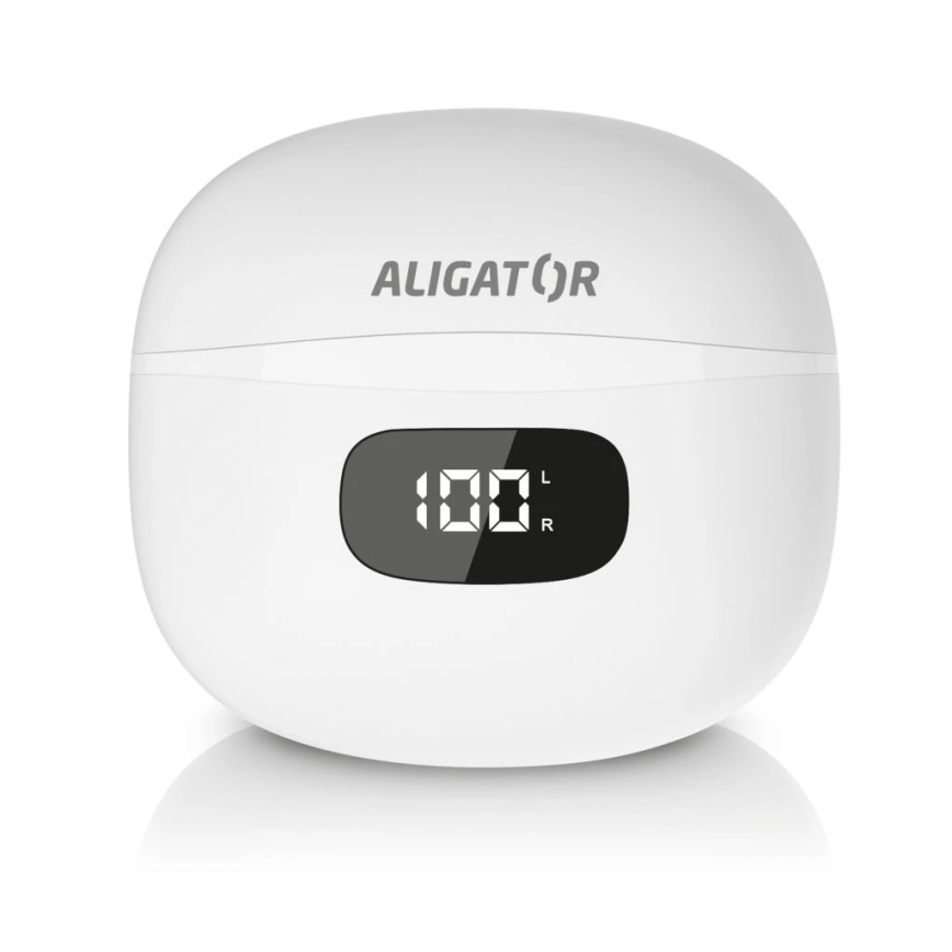 Aligator TWS08WT - Kabellose In-Ear-Kopfhörer mit ANC, 200 mAh + 2x 30 mAh, IP40, weiß