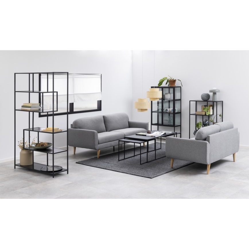 ALMA 3er-Set Couchtische, Anthrazit