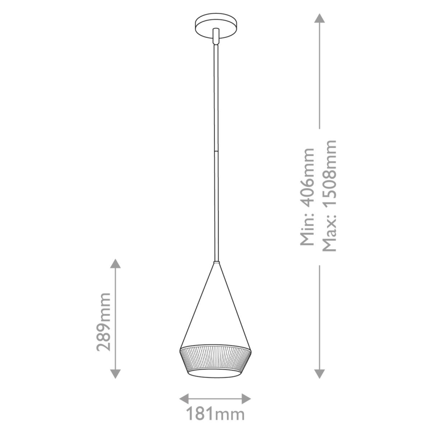Alora Mood - Pendelleuchte an Stange DAPHNE 1xE27/60W/230V Ø 18,1 cm schwarz/braun