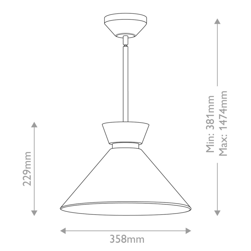 Alora Mood - Stab-Pendelleuchte HALSTON 1xE27/60W/230V, goldfarben