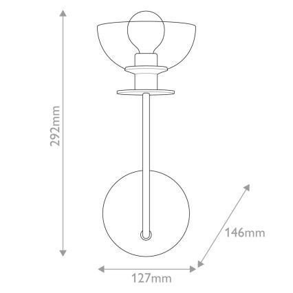 Alora Mood - Wandleuchte SYLVIA 1xE14/40W/230V, goldfarben