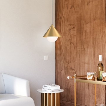 Alora Mood - Pendelleuchte an Kabel REMYCK 1xE27/60W/230V Ø 34,3 cm goldfarben