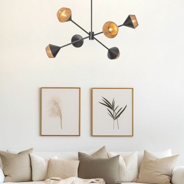 Alora Mood - Pendelleuchte mit Stab DAPHNE 6xE14/40W/230V schwarz/braun