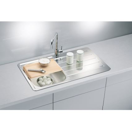 ALVEUS 1065560 - Spülbecken LINE 86x50 cm matt Stahl/Satin