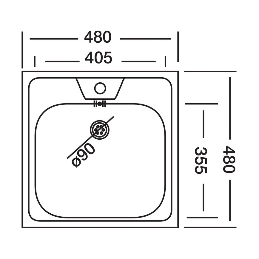 ALVEUS 1074634 - Küchenspüle ALLUX 48x48 cm Edelstahl satiniert