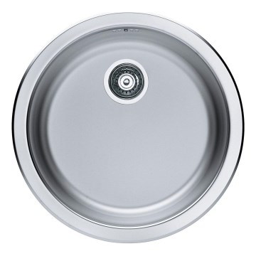 ALVEUS 1084837 - Spülbecken FORM d 45 cm matt Stahl/satin, großer Auslass