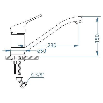 ALVEUS 1091137 - Wasserhahn (Armatur) RIVIERA 15 cm glänzendes Chrom