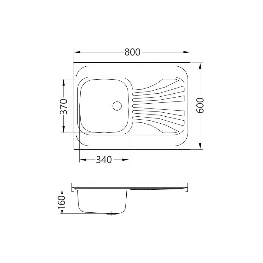 ALVEUS 1095618 - Küchenspüle CLASSIC 80x60 cm Edelstahl/satiniert, randlos, umkehrbar