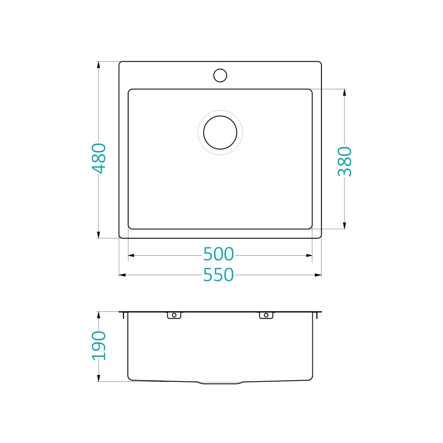ALVEUS 1124382 - Spülbecken QUARTO 55x48 cm Satin