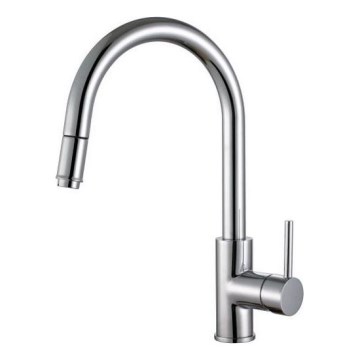 ALVEUS 1129021 - Wasserhahn/Armatur mit herausziehbarem Sprühkopf DELOS 38 cm matt Chrom