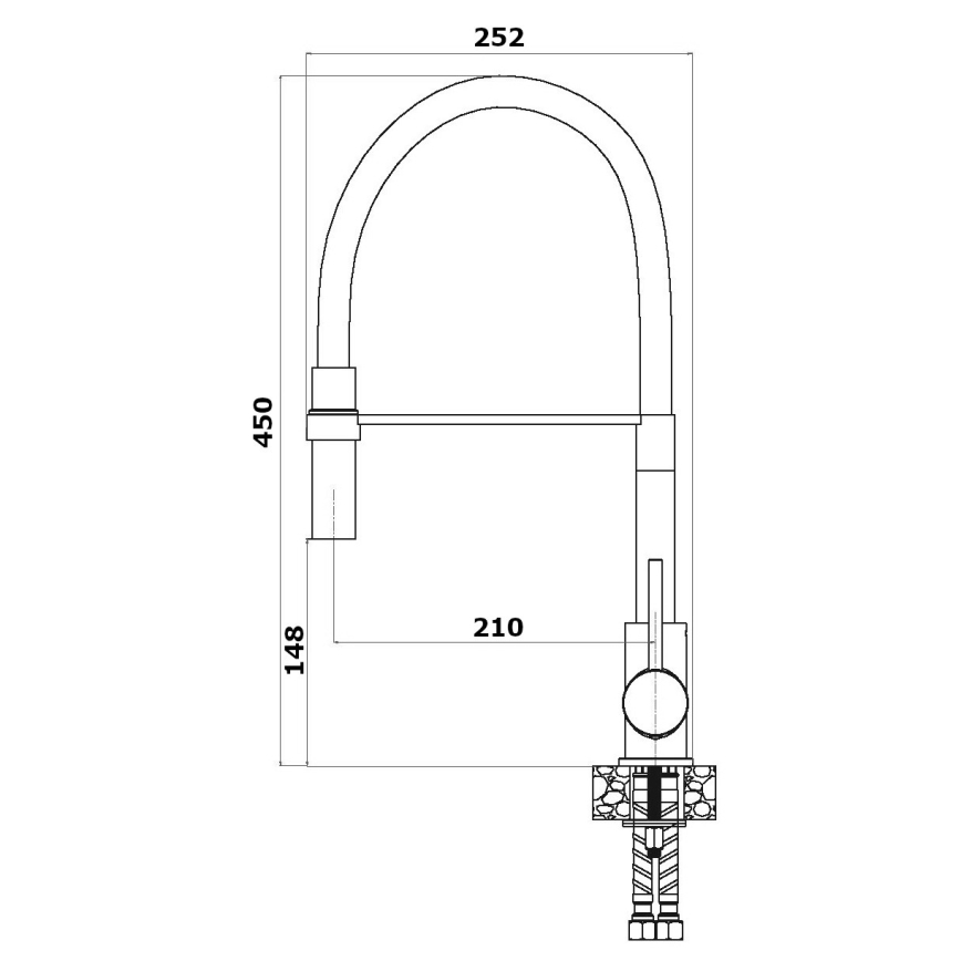 ALVEUS 1129024 - Spültischarmatur mit flexiblem Auslauf ELIA 45 cm glänzender Chrom/Schwarz