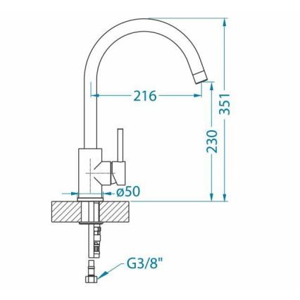 ALVEUS 1129028 - Wasserhahn/Armatur ELZA 35,1 cm gebürsteter Stahl