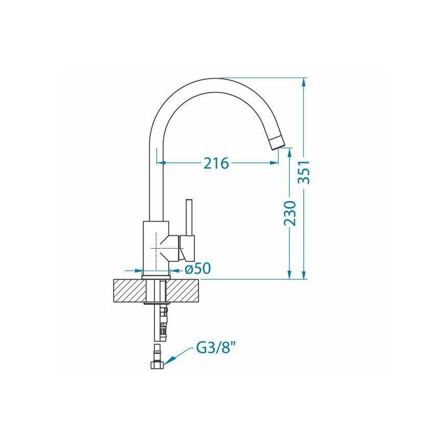 ALVEUS 1129028 - Wasserhahn/Armatur ELZA 35,1 cm gebürsteter Stahl