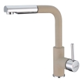 ALVEUS 1129045 - Wasserhahn/Armatur mit herausziehbarem Sprühkopf SIROS 29,7 cm Granit/beige