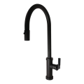 ALVEUS 1132179 - Wasserhahn/Armatur mit herausziehbarem Sprühkopf NERINA 46,8 cm Edelstahl/schwarz