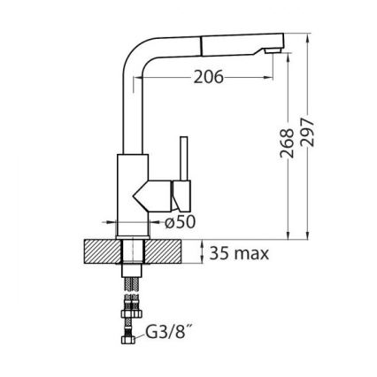 ALVEUS 1135365 - Spültischarmatur mit ausziehbarer Brause SARA 29,7 cm glänzender Chrom