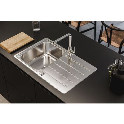 ALVEUS 1136608 - Spülbecken LINE 79x50 cm Edelstahl/satin, ohne Exzenter