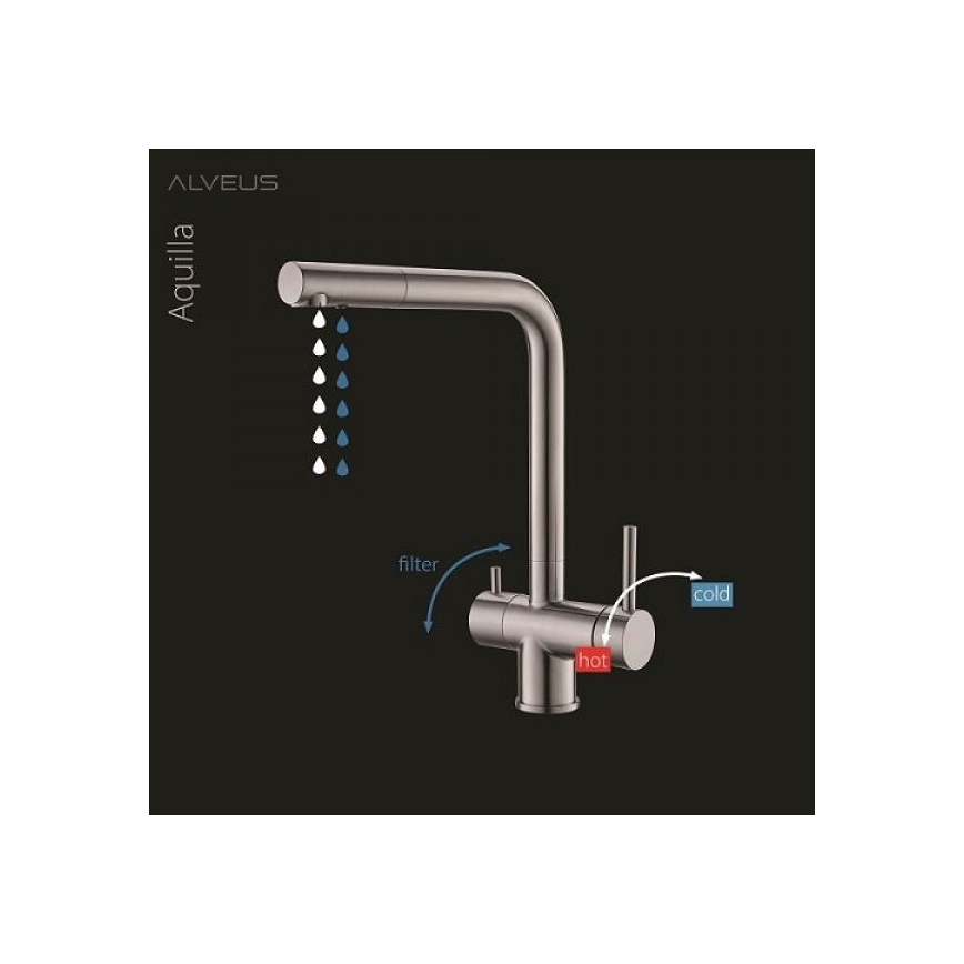 ALVEUS 1139807 - Wasserhahn/Armatur AGUILA 33,3 cm Granit/beige