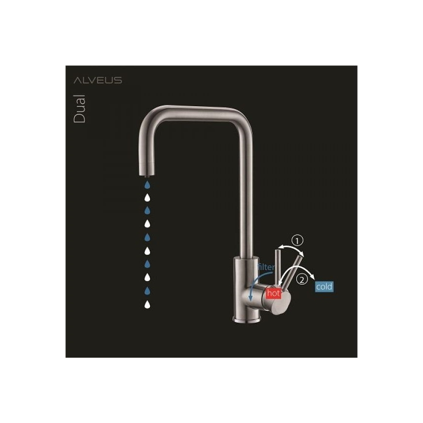 ALVEUS 1139812 - Wasserhahn/Armatur DUAL 37 cm Granit/schwarz