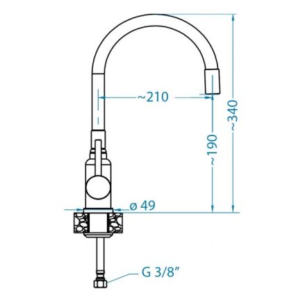 ALVEUS 1144429 - Wasserhahn/Armatur mit flexiblem Arm MINTAS 34 cm Messing/gebürstet Stahl/beige