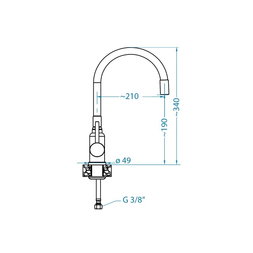 ALVEUS 1144429 - Wasserhahn/Armatur mit flexiblem Arm MINTAS 34 cm Messing/gebürstet Stahl/beige