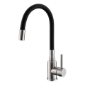 ALVEUS 1144432 - Spültischarmatur mit flexiblem Auslauf MINTAS 34 cm Edelstahl/Schwarz