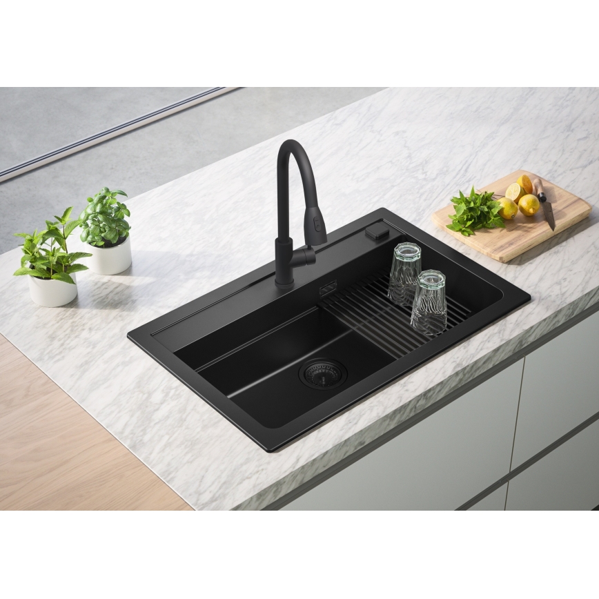 ALVEUS 1148163 - Spülbecken ATROX 79x50 cm Granit/schwarz