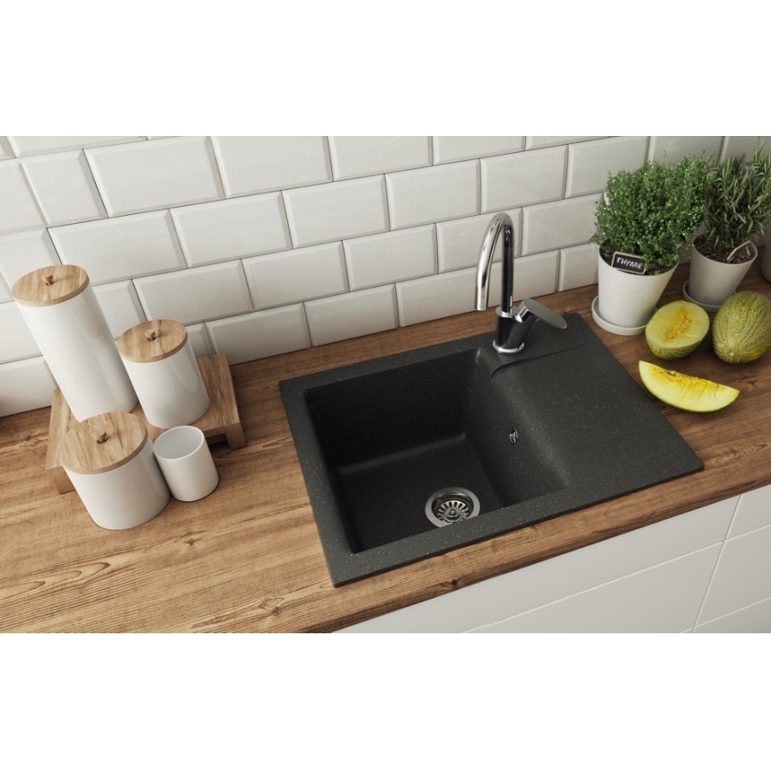 ALVEUS 1149116 - Spülbecken GEM 59x50 cm Granit/schwarz