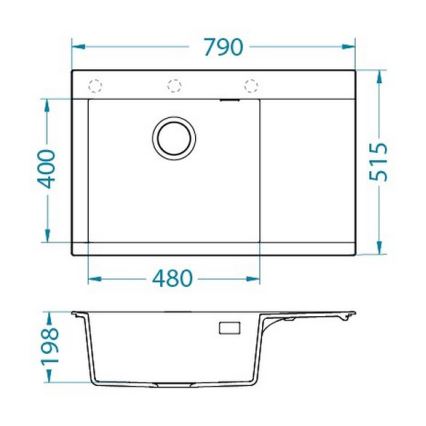 ALVEUS 1149305 - Küchenspüle PURE 79x51,5 cm Granit/schwarz