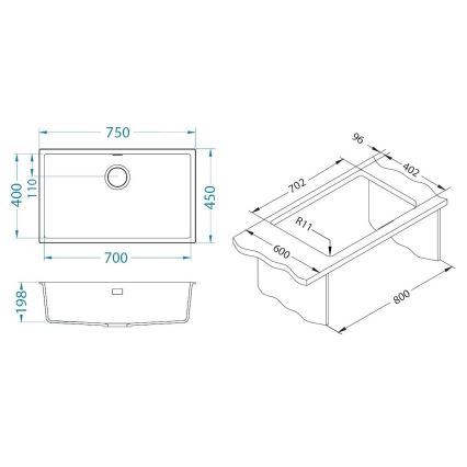 ALVEUS 1150058 - Küchenspüle OMNI 75x45 cm Granit/Weiß