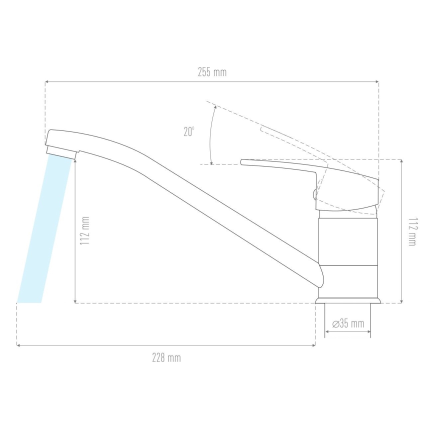 ALVEUS 1150800 - Spültischarmatur CLARA 13,5 cm Granit/Schwarz