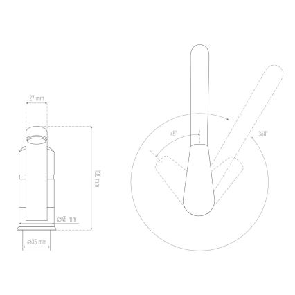 ALVEUS 1150800 - Spültischarmatur CLARA 13,5 cm Granit/Schwarz