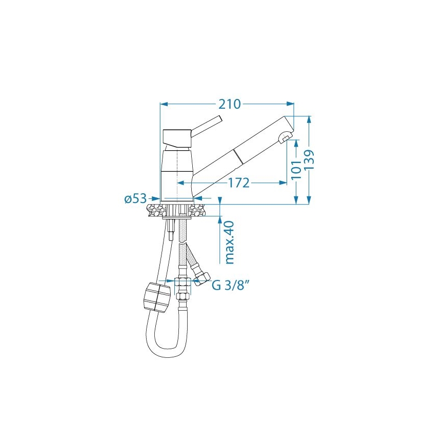 ALVEUS 1150888 - Wasserhahn/Armatur mit herausziehbarem Sprühkopf NANO 13,9 cm glänzendes Chrom