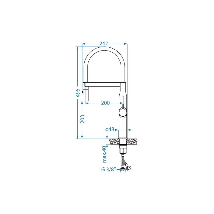 ALVEUS 1150892 - Wasserhahn/Armatur mit flexiblem Arm und Sprühvorrichtung MIRAGE 49,5 cm Satin