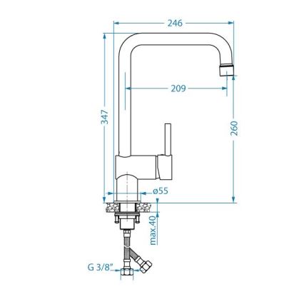 ALVEUS 1150925 - Wasserhahn/Armatur STELLA 34,7 cm schwarz