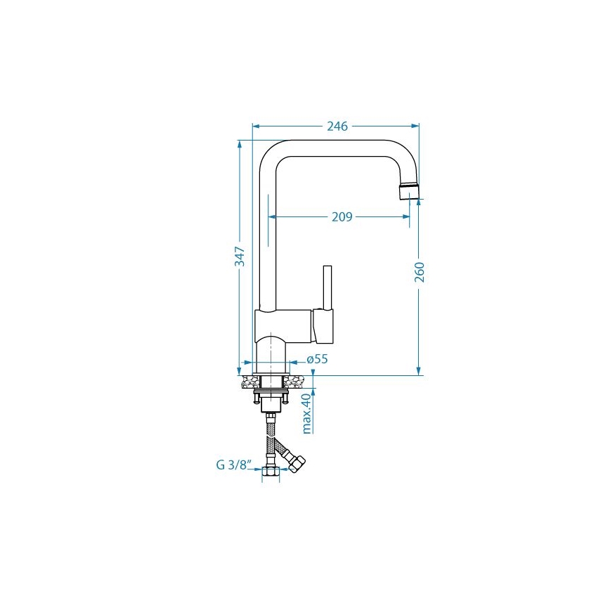ALVEUS 1150925 - Wasserhahn/Armatur STELLA 34,7 cm schwarz