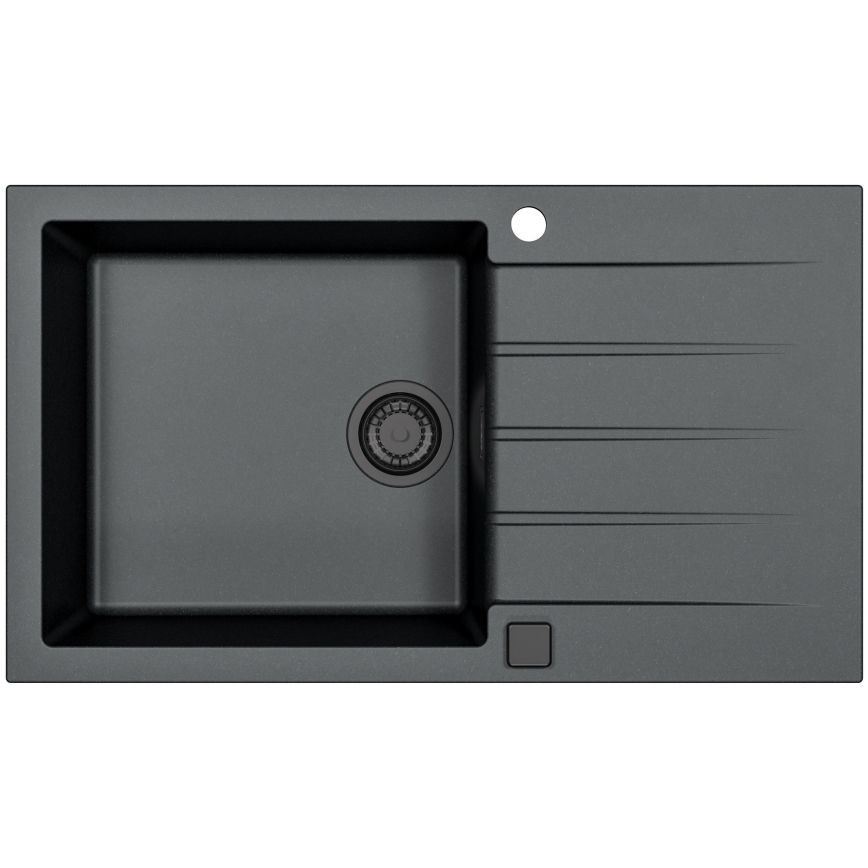 ALVEUS SETA23232 - Küchenspüle CADIT 86x50 cm + Spültischarmatur mit flexiblem Auslauf MINTAS 34 cm Granit/matt-schwarz