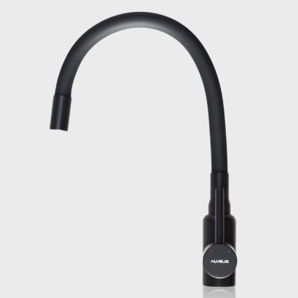 ALVEUS SETA23232 - Küchenspüle CADIT 86x50 cm + Spültischarmatur mit flexiblem Auslauf MINTAS 34 cm Granit/matt-schwarz