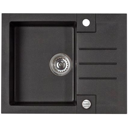 ALVEUS SETA23236 - Küchenspüle ROCK 59,5x47,5 cm + Spültischarmatur mit flexiblem Auslauf MINTAS 34 cm Granit/matt-schwarz